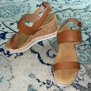 Woman’s size 10 Tan Wedge Shoes